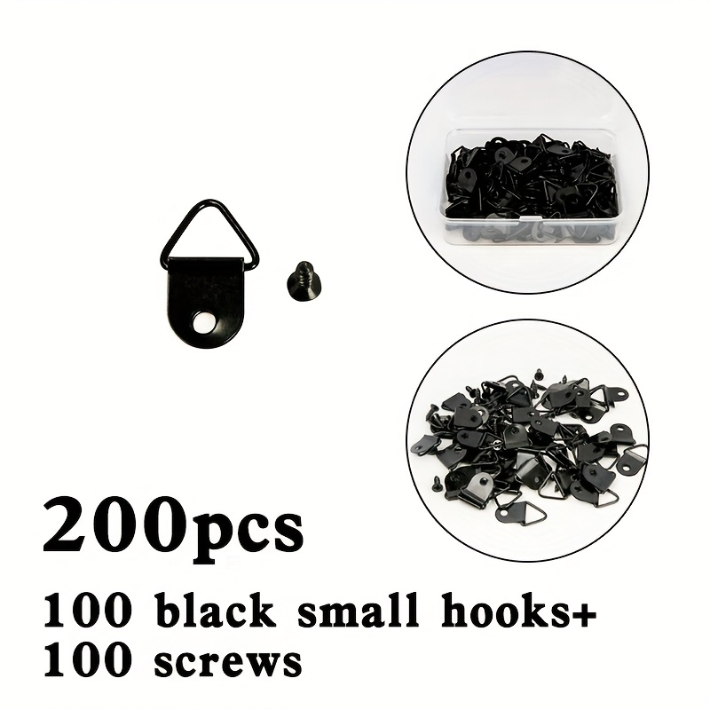 TEMU Paquete de 100/200 (El paquete de 100 50 ganchos + 50 tornillos, el paquete de 200 100 ganchos + 100 tornillos) Soportes triangulares de metal