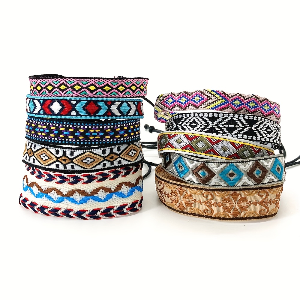 10pc Artistic Vintage Handmade Men's Braided Bracelets Set
