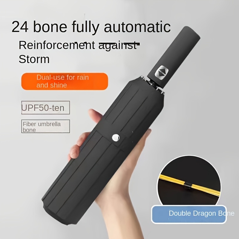 TEMU Windproof 12-rib Umbrella (2+2 Ribs) - Stylish And For Men, Offering High-quality - Multi-functional Sunshade And Umbrella For Women - Auto