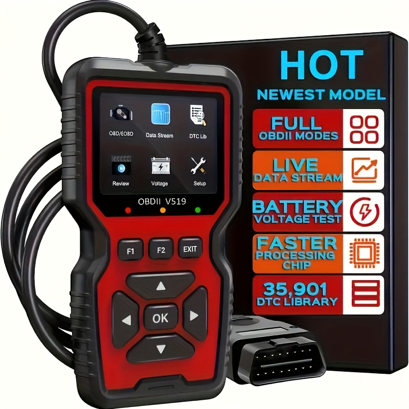 TEMU 2024 Advanced V519 Scanner Tool - Professional Code Reader & Scan Tool For Live Data, Check Engine Light, And Diagnostic Code Reading - Ideal For Mechanics And Car Owners
