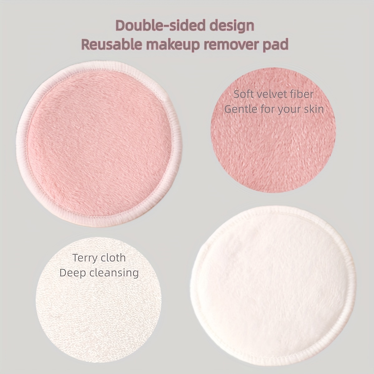 12Pcs Reusable Makeup Remover Pads Mesh Pouch Gentle