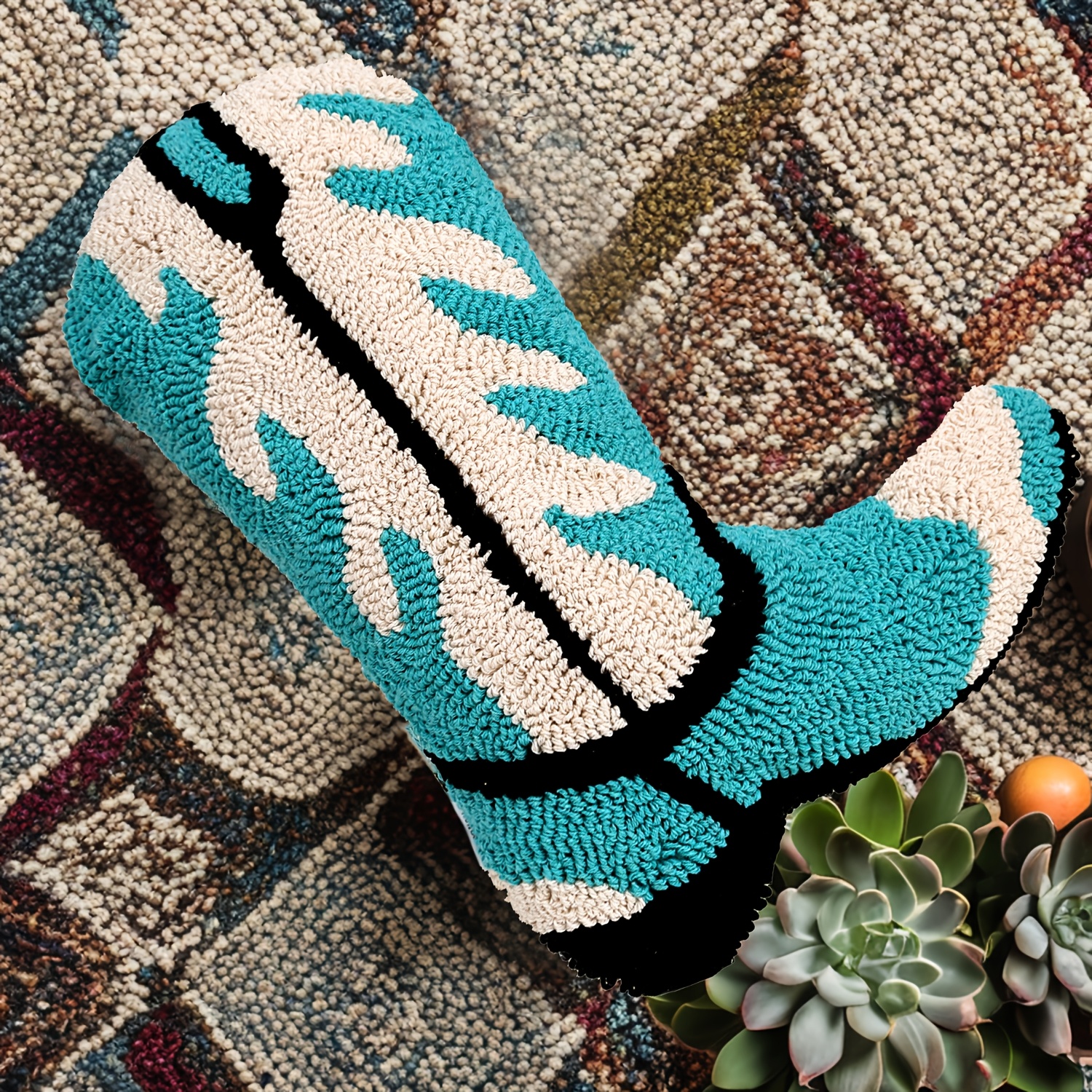 TEMU 1pc, Merry Christmas Boot Pillows Decorative Throw Pillows For Bed, Cute Tufted Cushion Bed Cushion Irregular Shaped Pillows, Christmas Throw