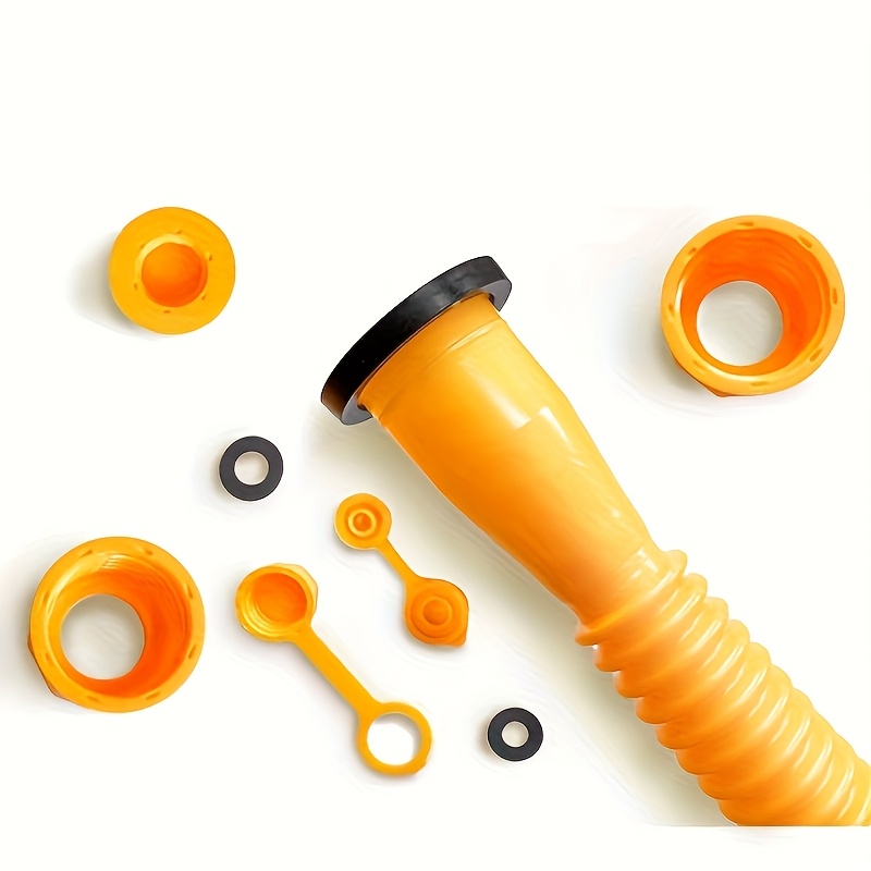 Durable Gas Can Nozzle 8pcs Set W/reinforced Lid & Gasket | Fit 1/2/5/10 Gallon Tanks | Hex Screw Cap+anti-slip Nut+plastic Plug+clip Plug+spout Cover | Gas/oil/urea Tank Accessories (us/eu Series)