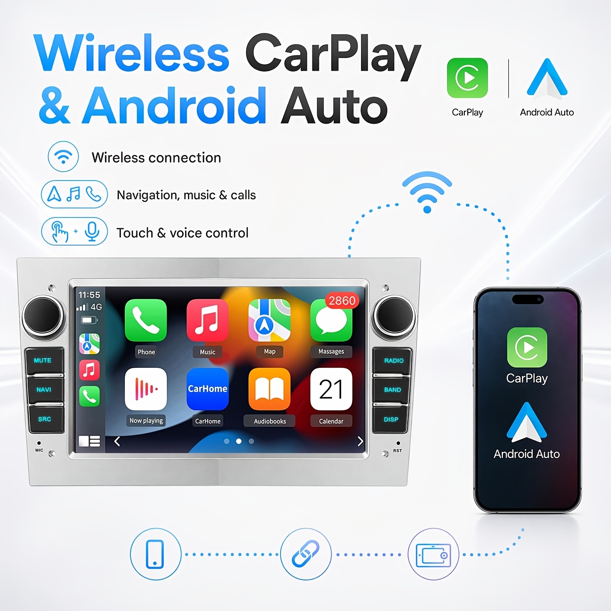 Image of Mopect For H, G C, D, , B, Vectra, With Mircophone With Backup Camera Auto Car Stereo Radio | With Wince 2 Din 7 Inch Touch Screen Supports Wireless B-t 5.0 Usb Swc