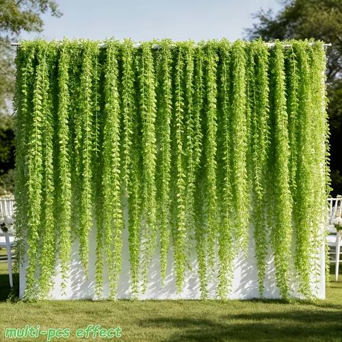 70pcs simulated diy atmosphere hanging wicker leaves luxurious artificial wicker artificial ivy wall decor outdoor simulated green plant effect suitable for