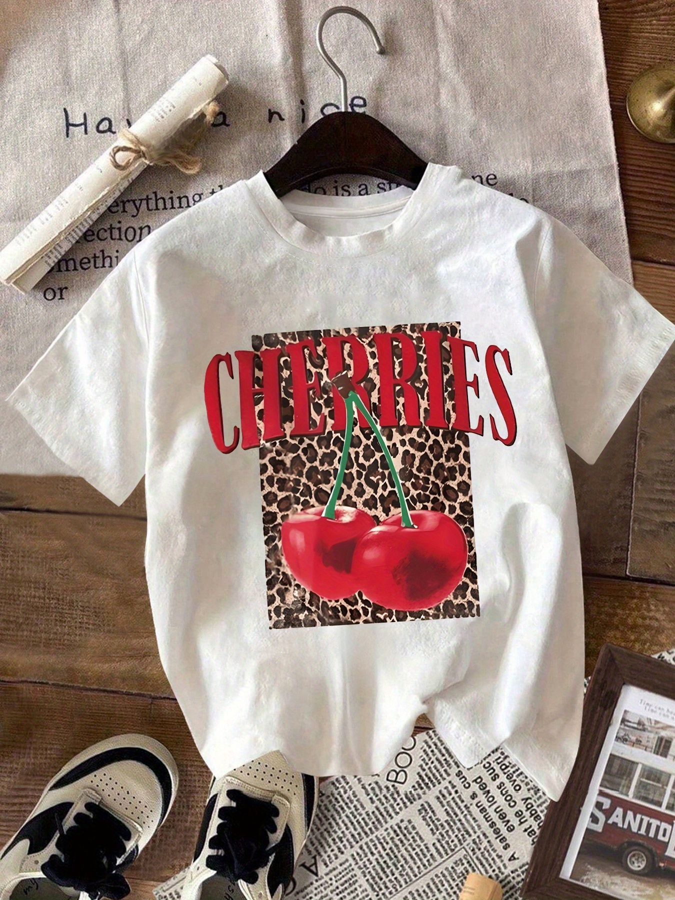 cherry tshirt sold on Temu United States
