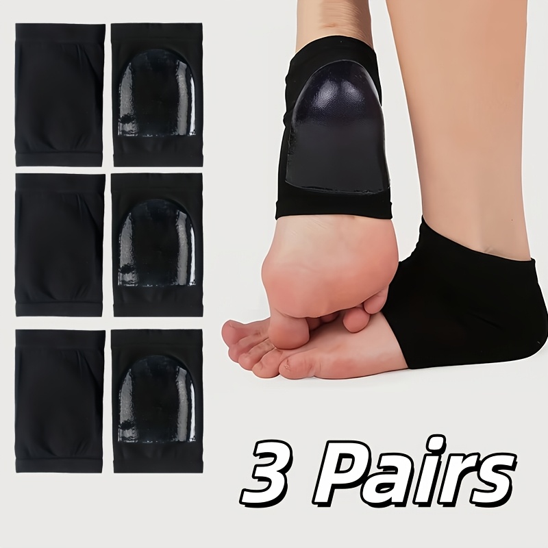 TEMU 3 Pairs Of Silicone-lined Heel Protectors, Stretchable And Breathable Anti-chafing Foot Guards, Keep Heels Soft And Prevent Rubbing, Reusable