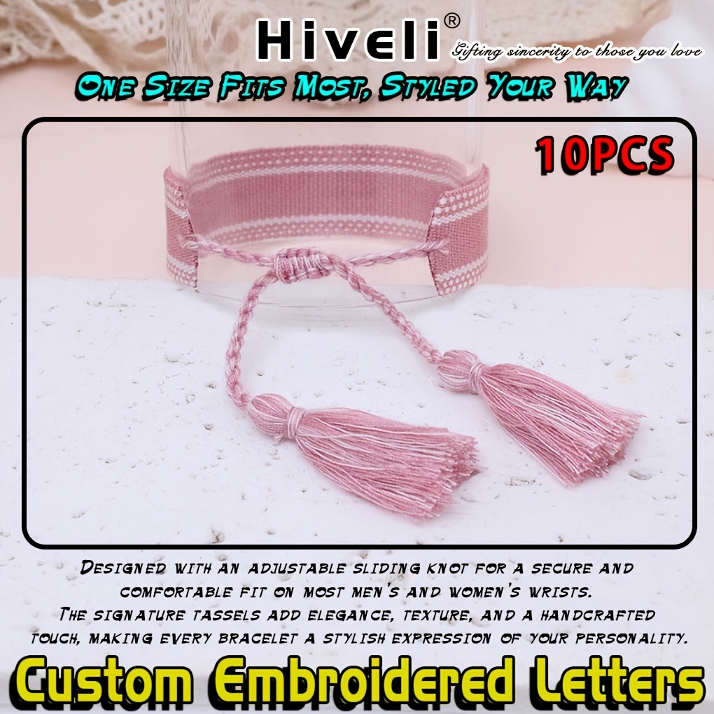 Personalized Hand-Woven Bohemian Bracelet with Double Heart