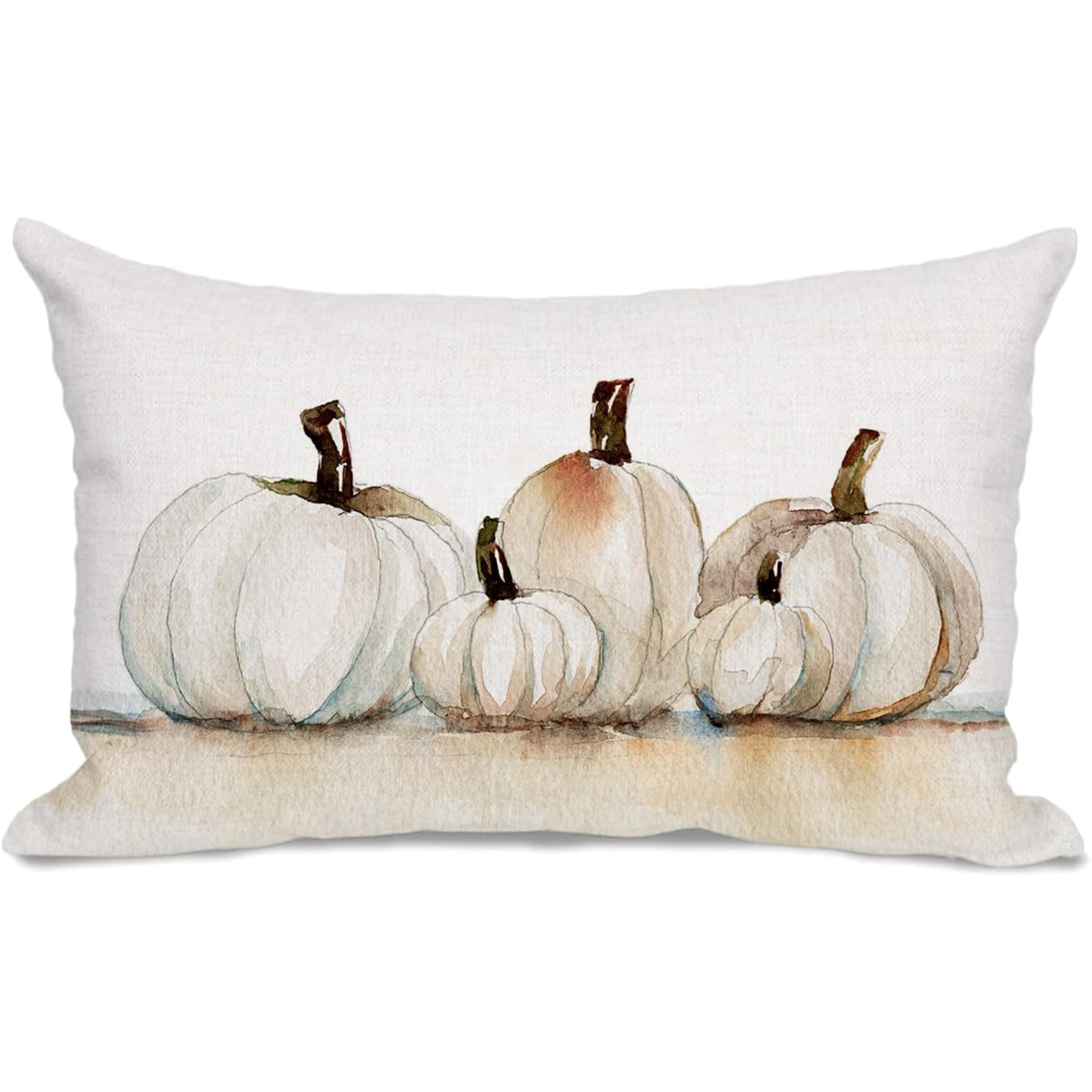 

1pc, Autumn Pillowcase, Autumn Decoration White Watercolor Pumpkin Pillowcase , Farmhouse, Thanksgiving, Home Decoration(single Side, No Pillow )