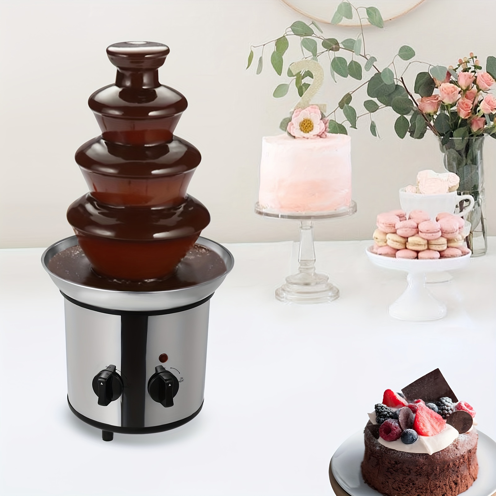 

4-tier Home Chocolate Fountain With American Plug And Standard