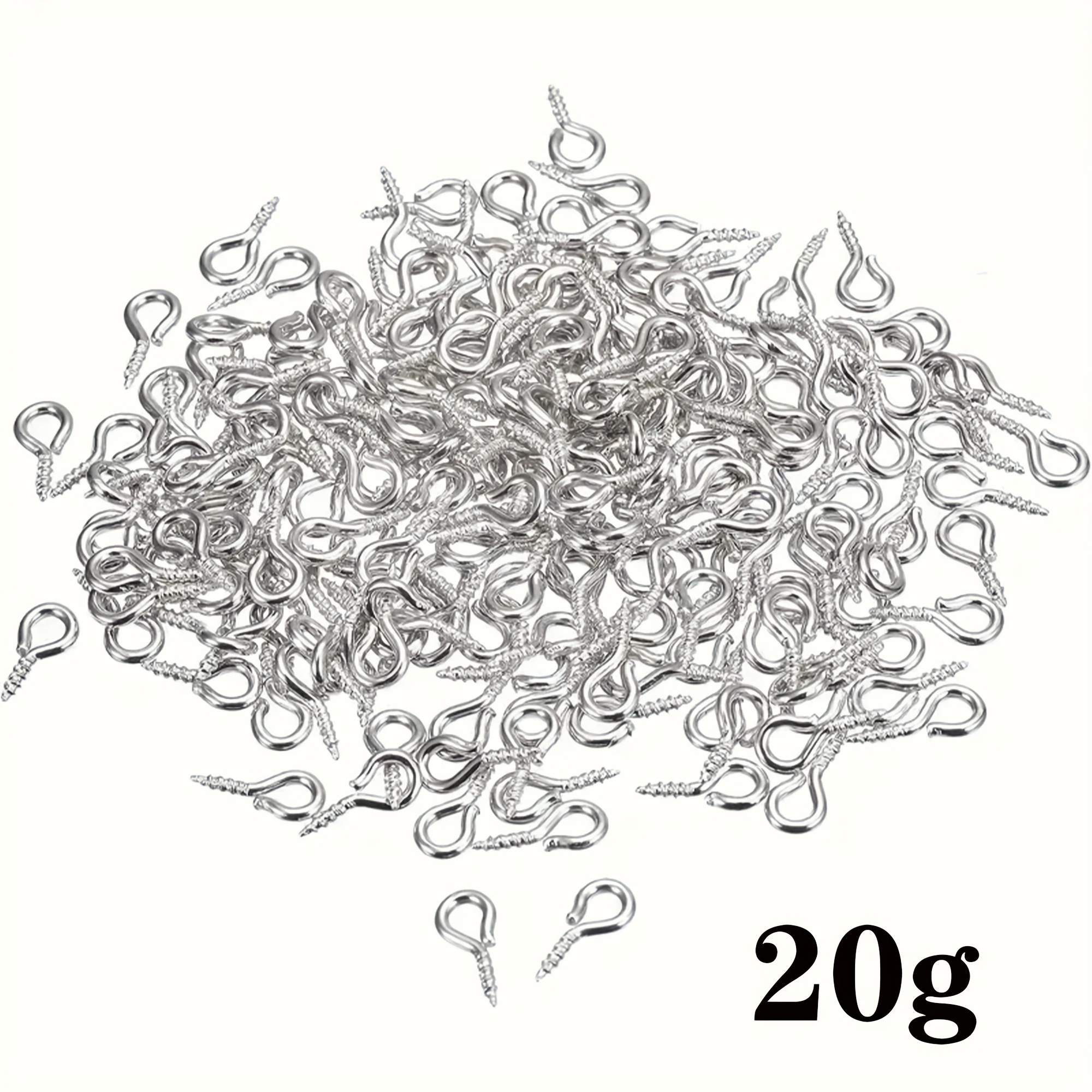 20g (approximately 250pcs) 4*8mm Iron Mini Pins Eyelets, Threaded Clasp Connectors Pendants For Resin Molds Jewelry Making Additions, Hooks