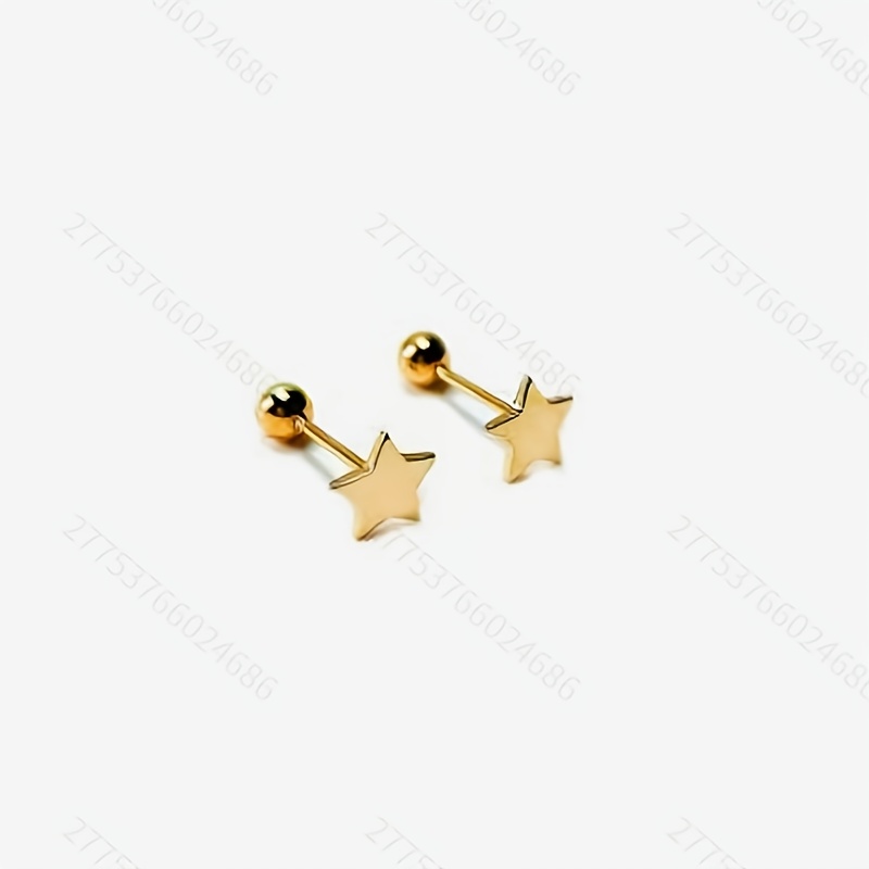 [ Earrings] Golden Plated Screw-on Studs | Mini And Round Ball Ear Plugs | Hypoallergenic Material | Casual Versatile Jewelry | For