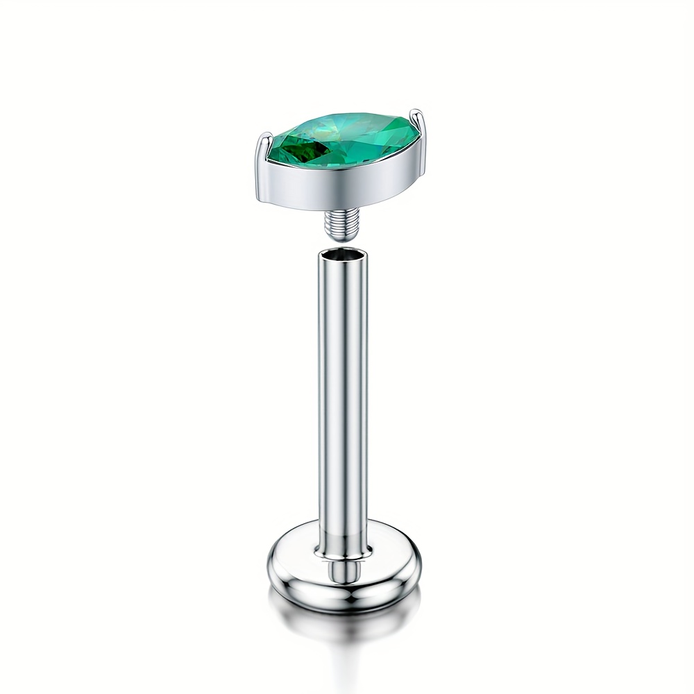 E-shop G23 Einzelne Marquise-Steckerohrringe, meistverkaufte Nasenstecker mit mehrfarbigem 5A Zirkonia, 16G Lippenstecker, meistverkaufter Stil,