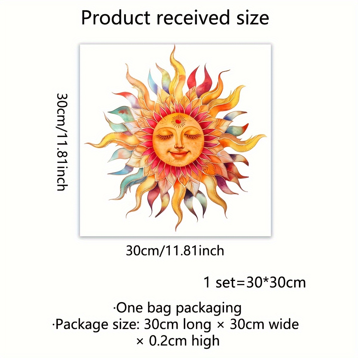 E-shop Eine kreative Sonnen-Dekoration, statische Klebe-Glasfolie für Schlafzimmer, Balkon, Esszimmer und Fensterdeko, selbstklebend DJ3075-YJ