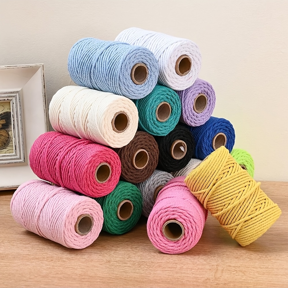 3mm x 54 68yards macrame cord thick natural macrame rope cord rope soft macrame   handmade wall hanging plant hanger knitting decorative project
