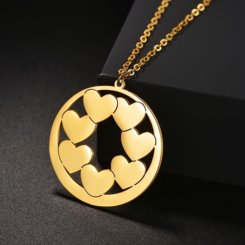 Customized Family Name Hollow Heart Pendant Necklace