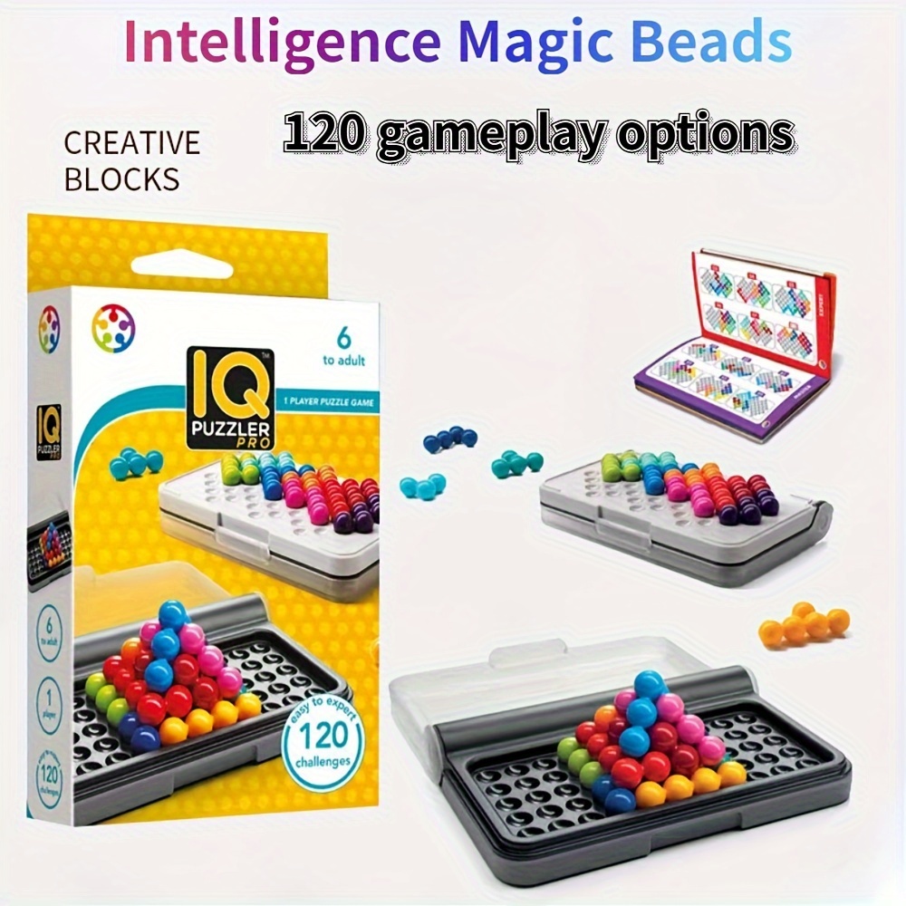 

Games Iq Puzzler Pro, Travel Game For Kids And Adults Intelligence Magic Ball Diy Building Blocks Toys 120 Gameplay Options