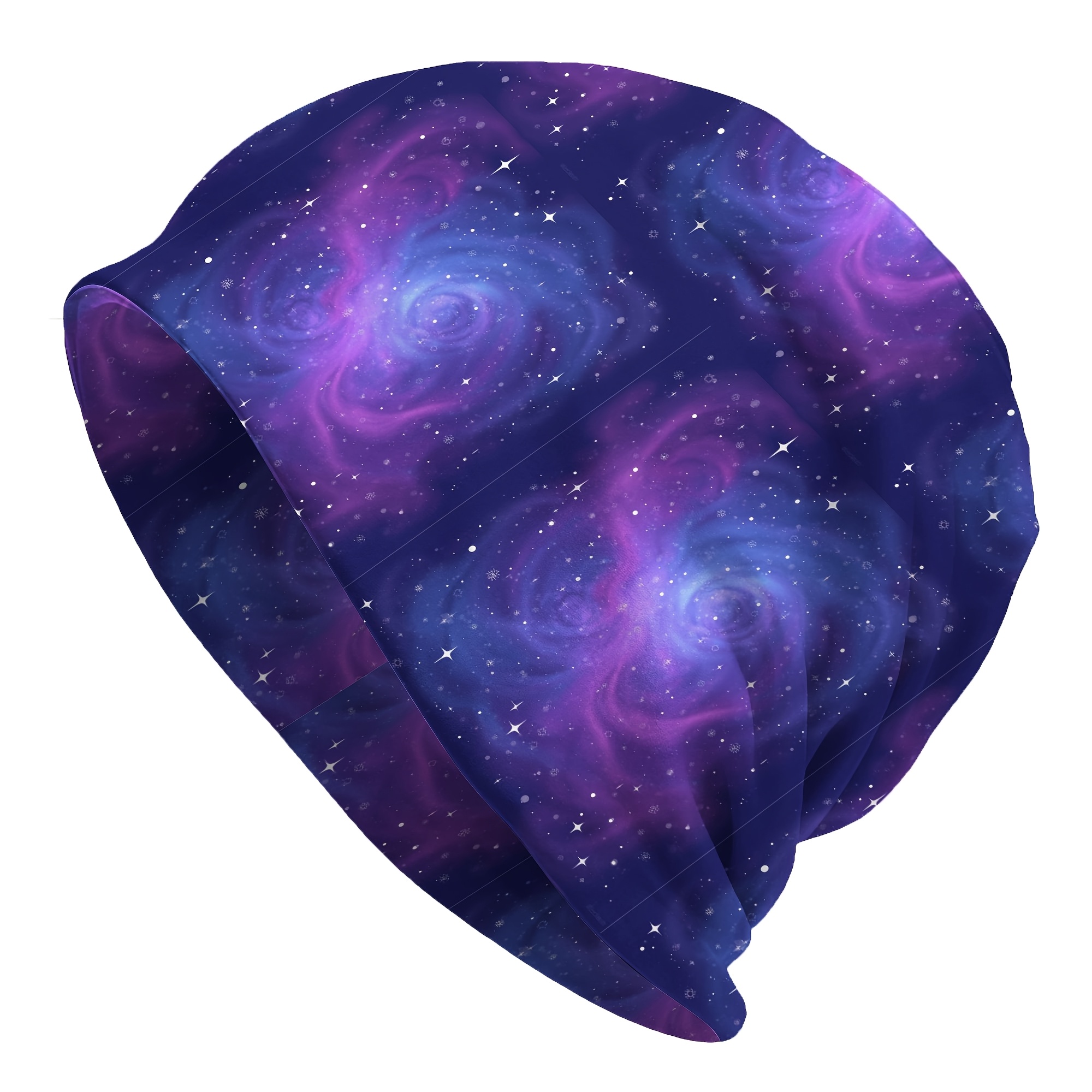 TEMU Skullies Beanie - Retro Celestial Starry Sky Purple , Stretchy Thin Unisex Hat For , Hip Hop Ski For Autumn Spring Outdoor Activities, Spring