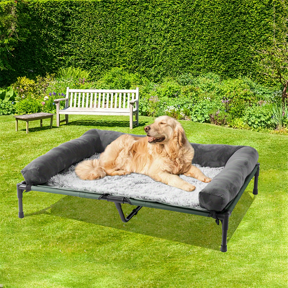 

Large Elevated Dog Bed Cooling Breathable Mesh Pet Sofa Lounger Sleep Camping Bed