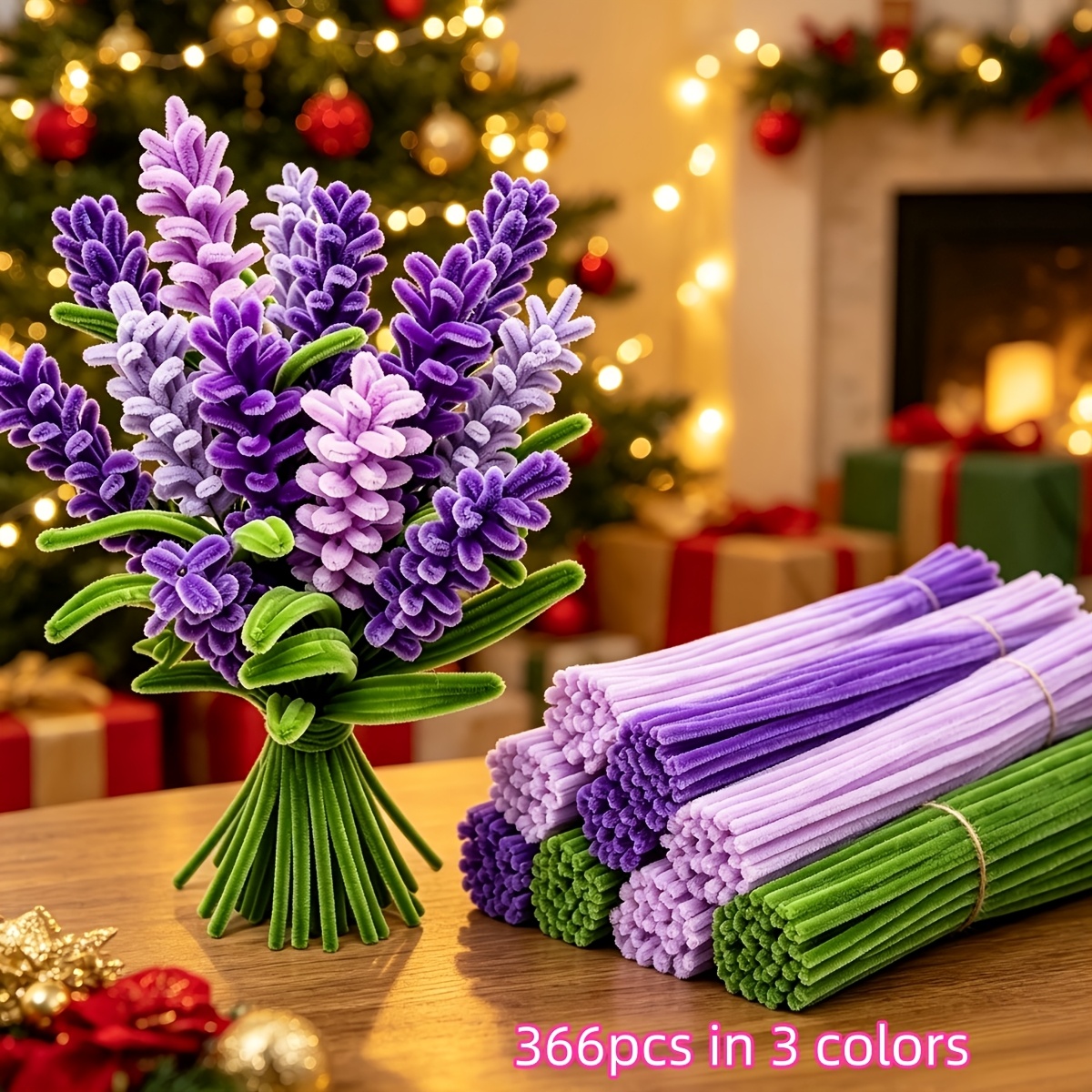 TEMU 366pcs/bag Multicolor Flexible Hair , Simulation Flowers Pure Handmade Materials - Flexible Thread, Suitable For Making , Halloween, Christmas,