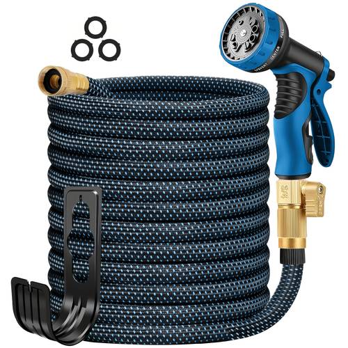 100ft garden hose with 10 function high pressure spray nozzle lightweight non expandable water hose for yard lawn car wash outdoor use 25 50 75 100ft fathers day gift