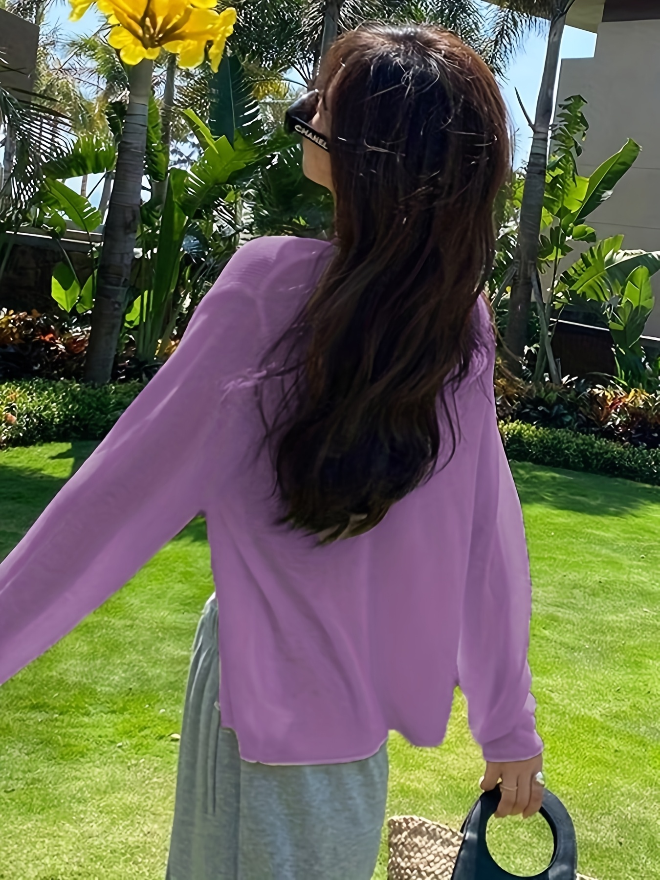 purple sunscreen cardigan womens 2025 spring summer new - Temu Canada