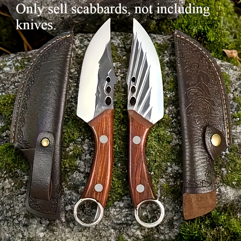 სამზარეულოს დანის განსაზღვრული შალითას ნაკრები (2 ცალი) ვარდების პრინტით, მყარი და გამძლე, გარე ნადირობისთვის, დანის დასაცავად, დანები არ მოყვება