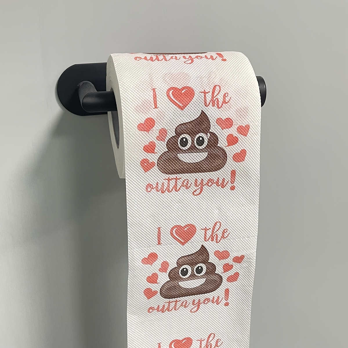 E-shop 1 Rolle/2 Rollen Kreativer Toilettenpapier mit Fliege, Valentinstags--Muster für Freunde, Weihnachtsgeschenke, Kernrolle