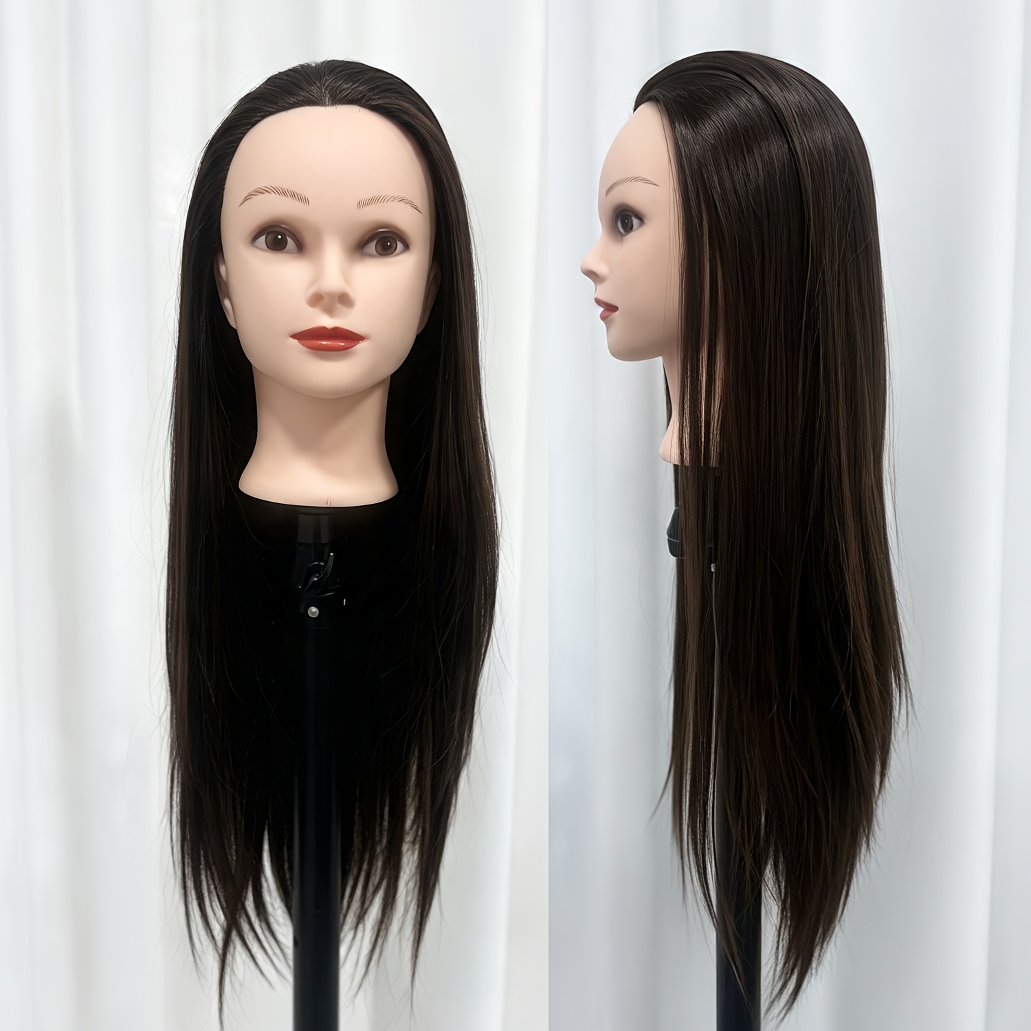 TEMU 26-inch Professional Wig Head Mannequin Suitable For Makeup Artists & Hairstyling Practice - Realistic Braiding, Model Head With Wig Compatible