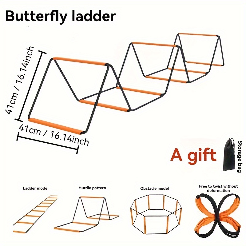 

Butterfly Agility Ladder - Foldable Soccer & Training Equipment With Storage Bag, Steel For All