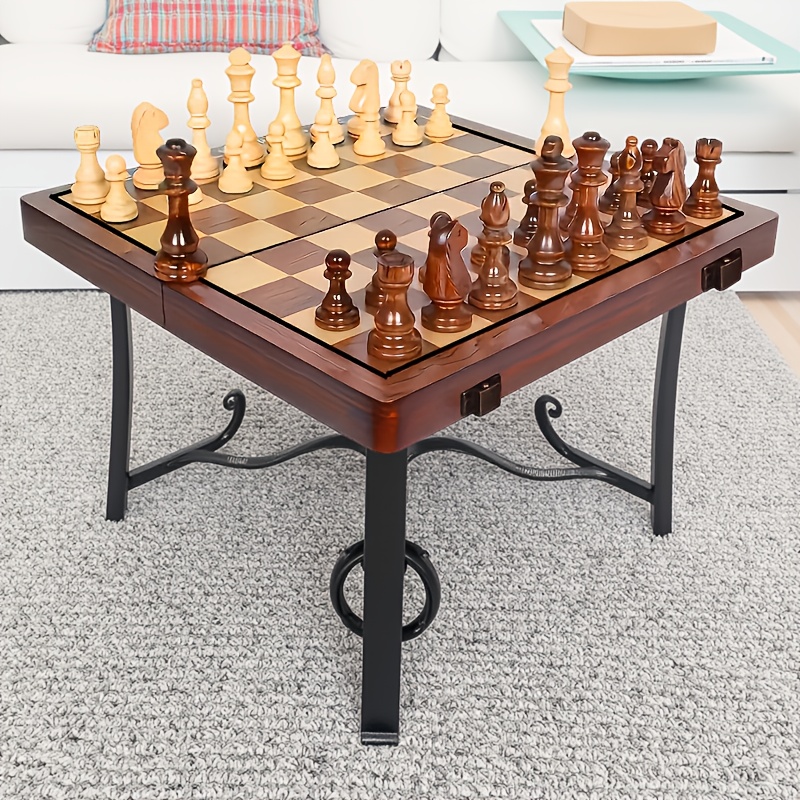 Magnetisches Schachspiel Aus Holz, 2-in-1 Schach-Da Produktbild-Vorschau 9