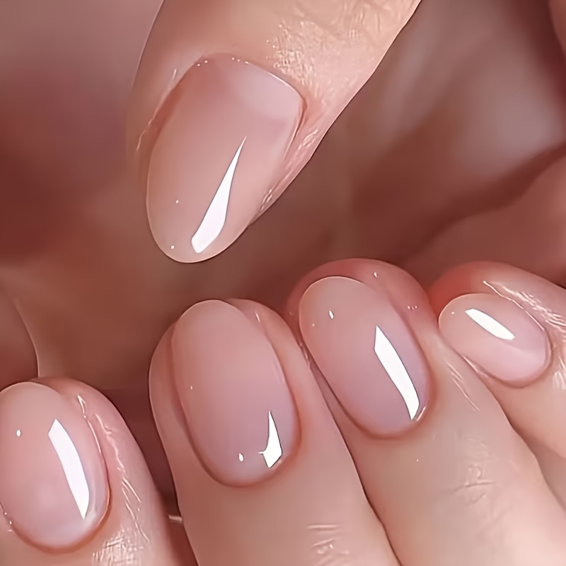 TEMU 49pcs (48pcs Ongles à et 1pc Accessoire pour Ongles) Ongles à Coller Courts Ovale Élégants de Qualité Supérieure, Doux au Point de Toujours