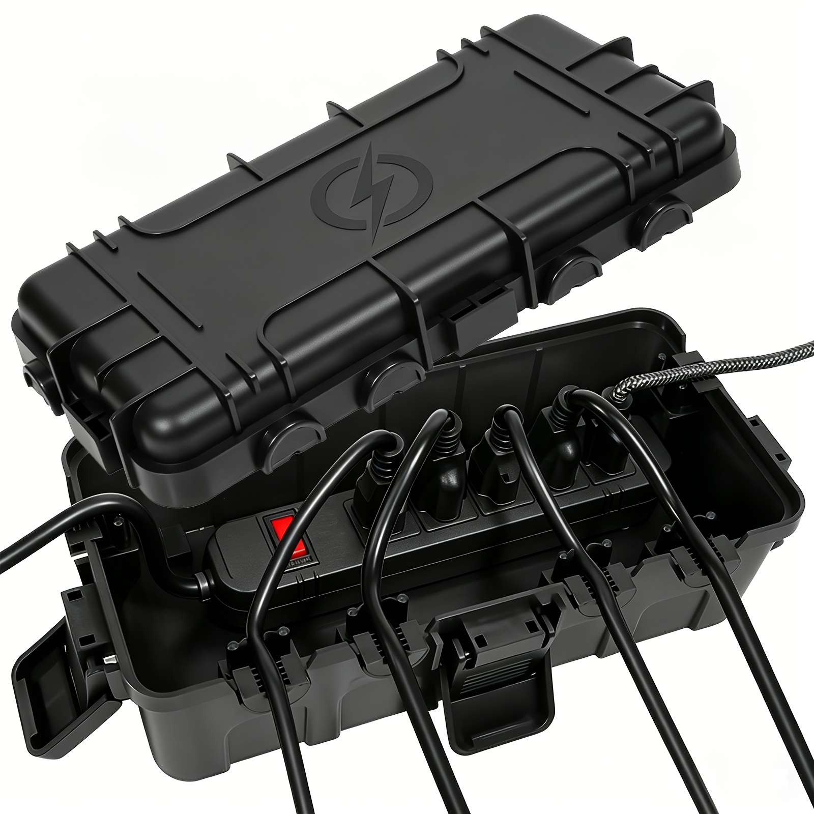 Medium Outdoor Electrical Box, Connection Box W/6 Cable Entry, Extension Cord Cover Protect Your Outdoor Supplies