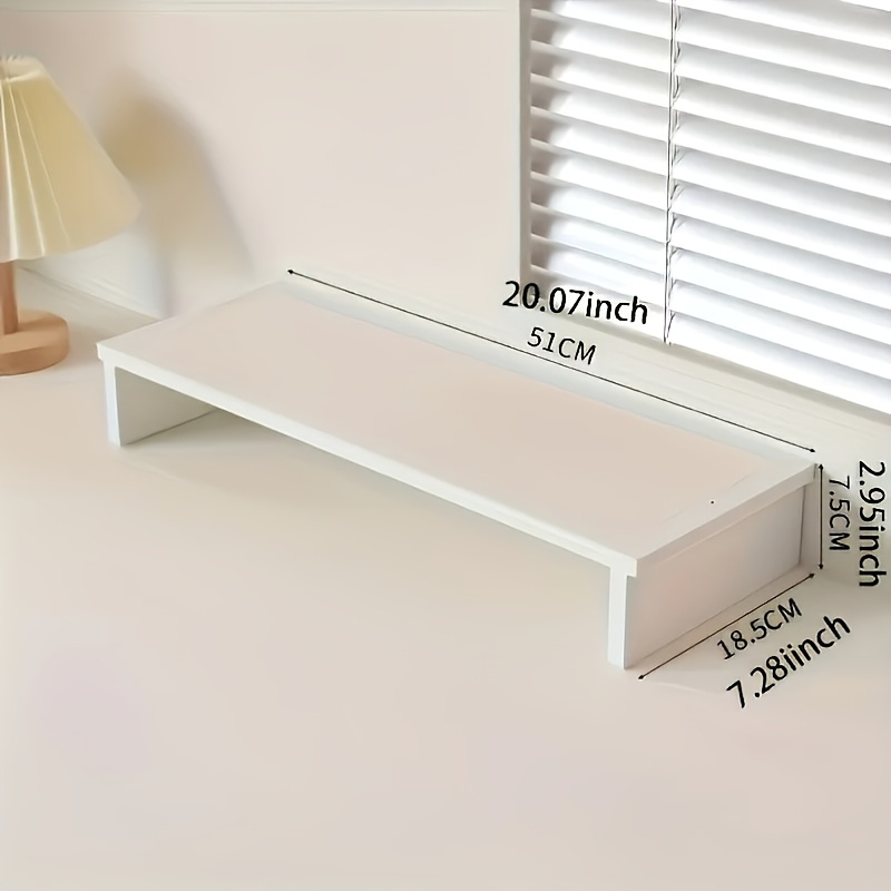TEMU Support de moniteur de bureau multifonctionnel à tiroir, support de rehaussement facile pour ordinateur, étagère de rangement de bureau,
