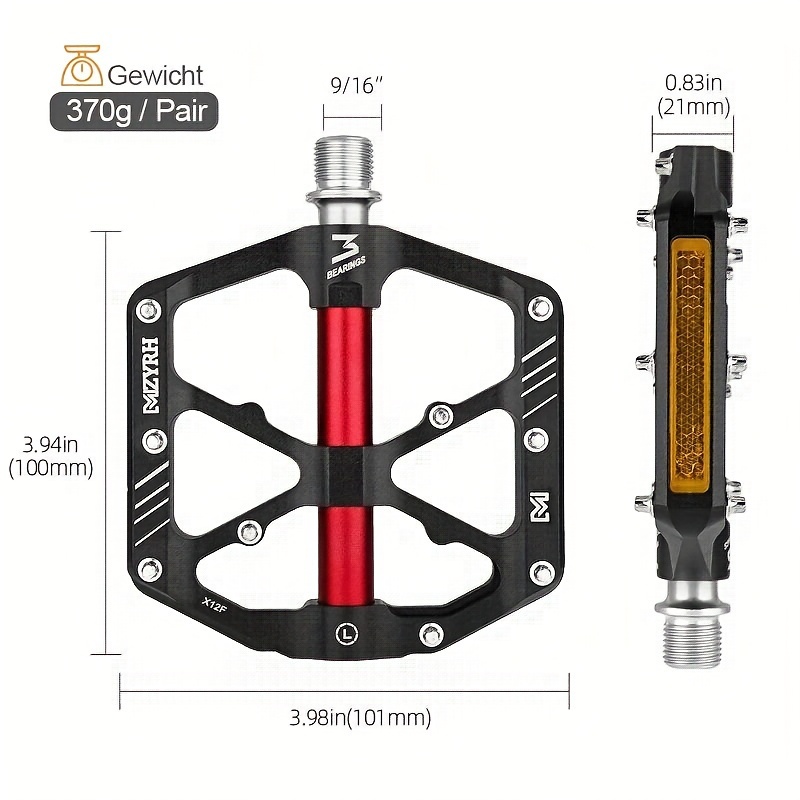Pédales Vélo TNOMSNO 9/16 - Pédales VTT Antidérapantes Aluminium Pour VTT Et Route
