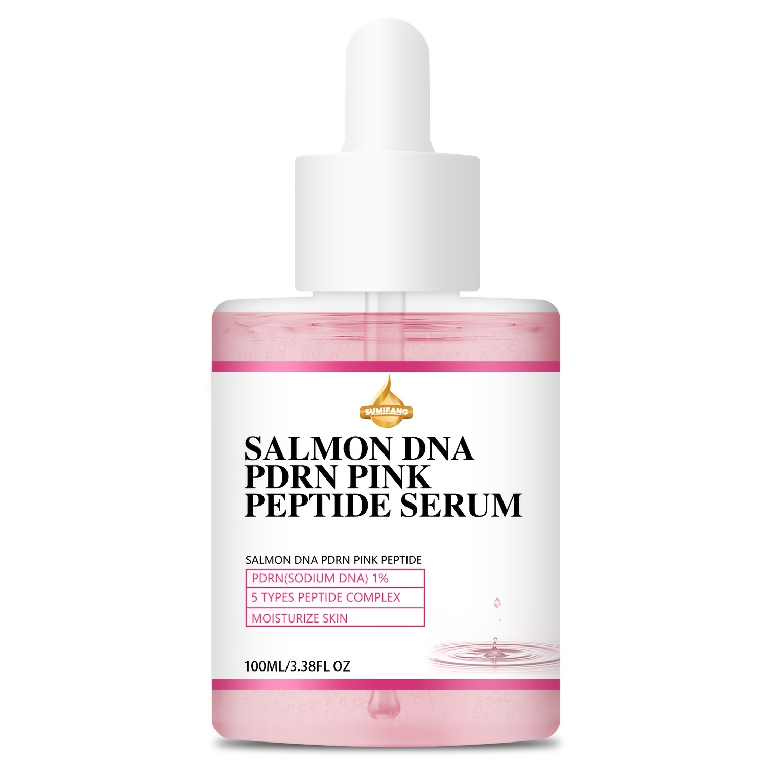 salmon dna   pink peptide serum 3 38fl oz 1   sodium dna peptide complex collagen niacinamide enriched moisturizing lifting alcohol free vegan suitable for   unisex adult