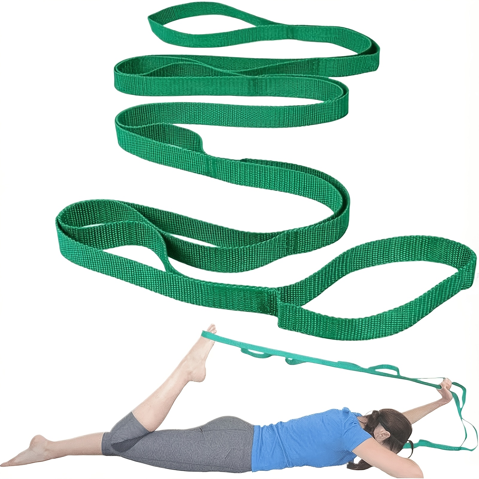 TEMU Ceinture d'étirement de yoga transfrontalière, outil d'ouverture du dos, ceinture d'étirement lombaire, corde de yoga fitness, corde de