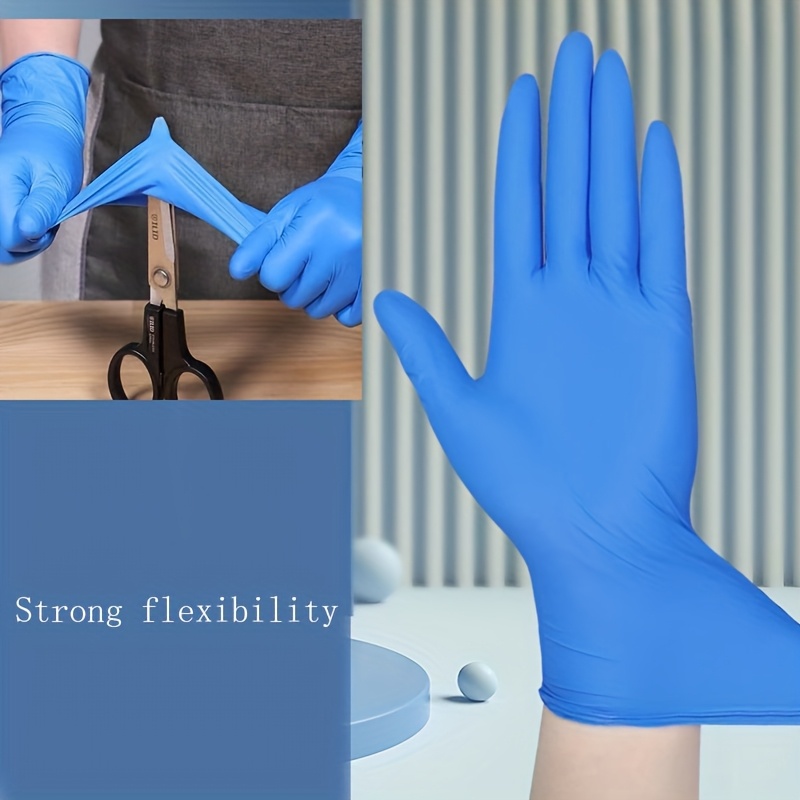 TEMU Box Of 100pcs Nitrile Gloves For Home Kitchen Dishwashing Waterproof Durable Cleaning Supplies Household Work Gloves Cleaning Gloves