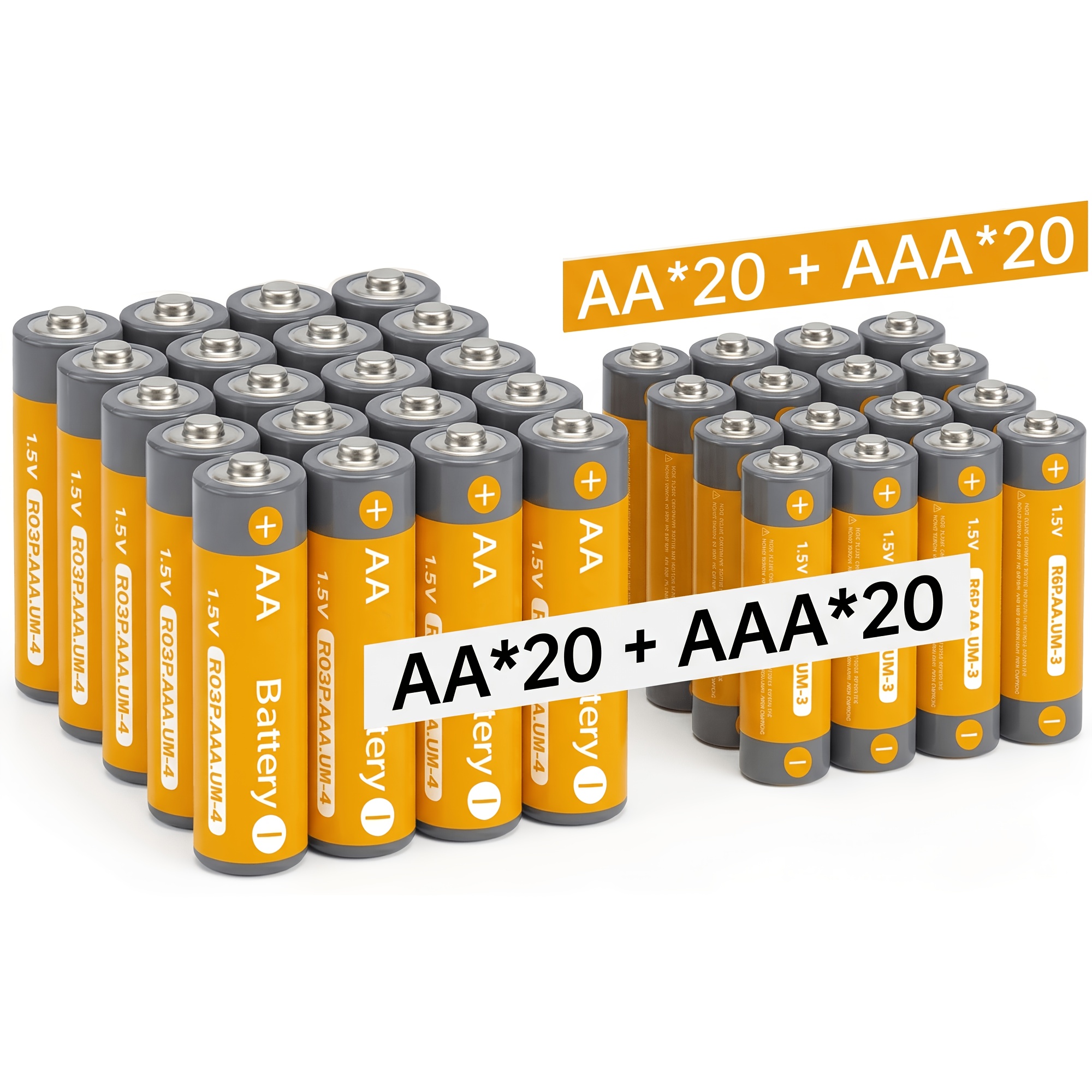Set 20+20 kosov AA+AAA 1,5 V baterij, dolgotrajna alkalna energija za igrače, ure, vrtno urejanje, zunanje sončne luči, niz luči