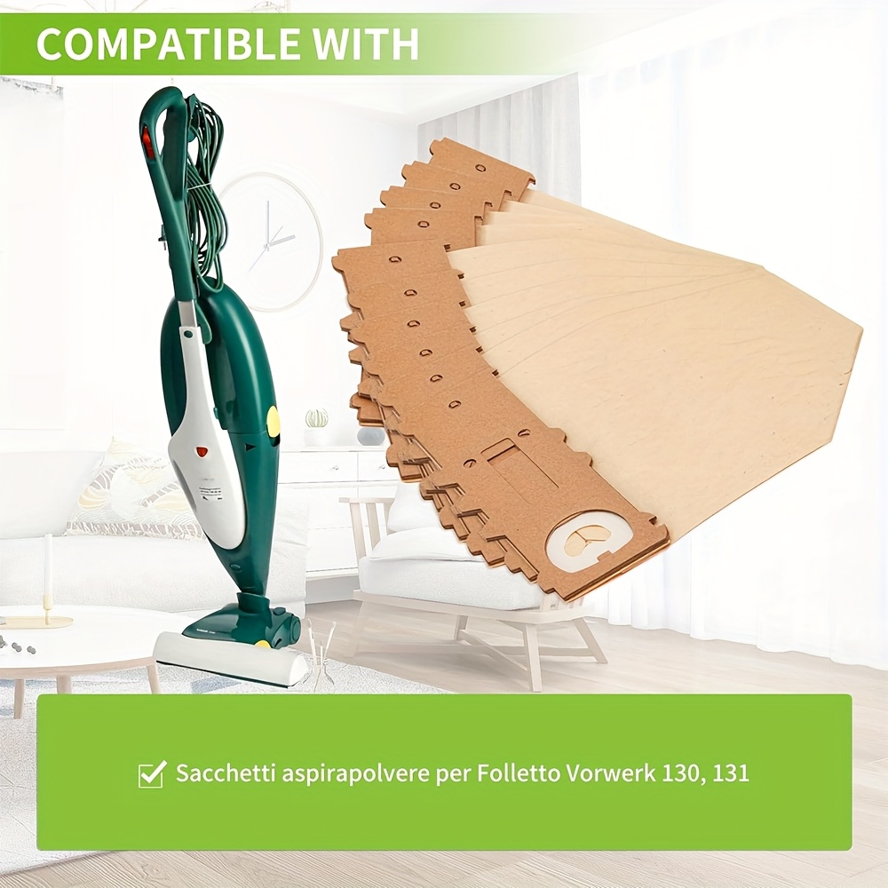 10 Pack Vacuum Cleaner Bags For Vorwerk Kobold Vk130 Vk131