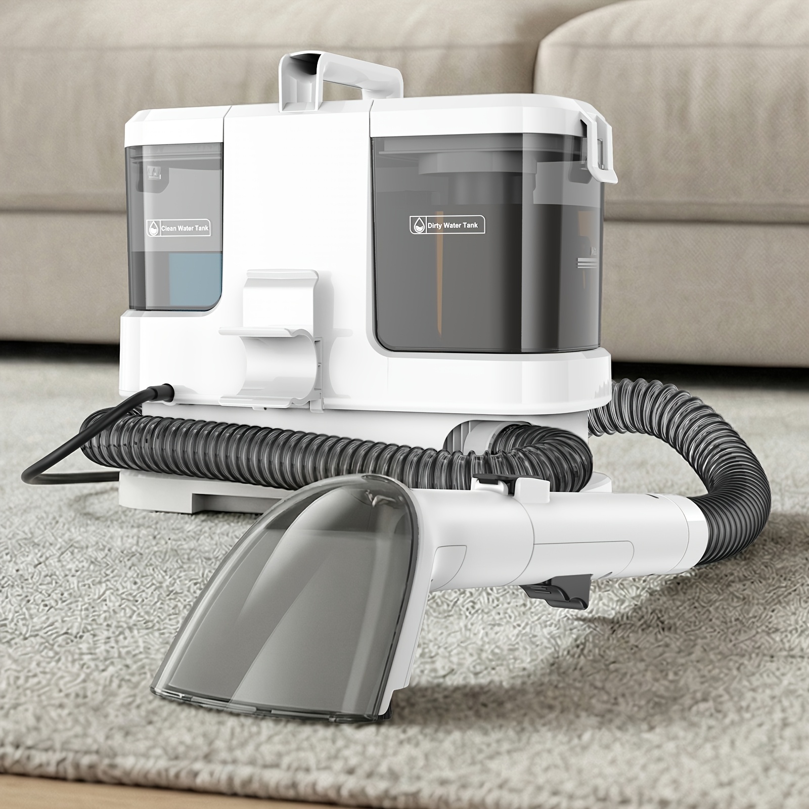 Image of Lubluelu V2 Portable Carpet & Upholstery Spot Cleaner Machine, 14000pa Powerful Suction Spot Cleaner Machine With Versatile Tools For Pets, 1l+0.8l Dual Water Tank, Area Rugs Car Seats And Couches