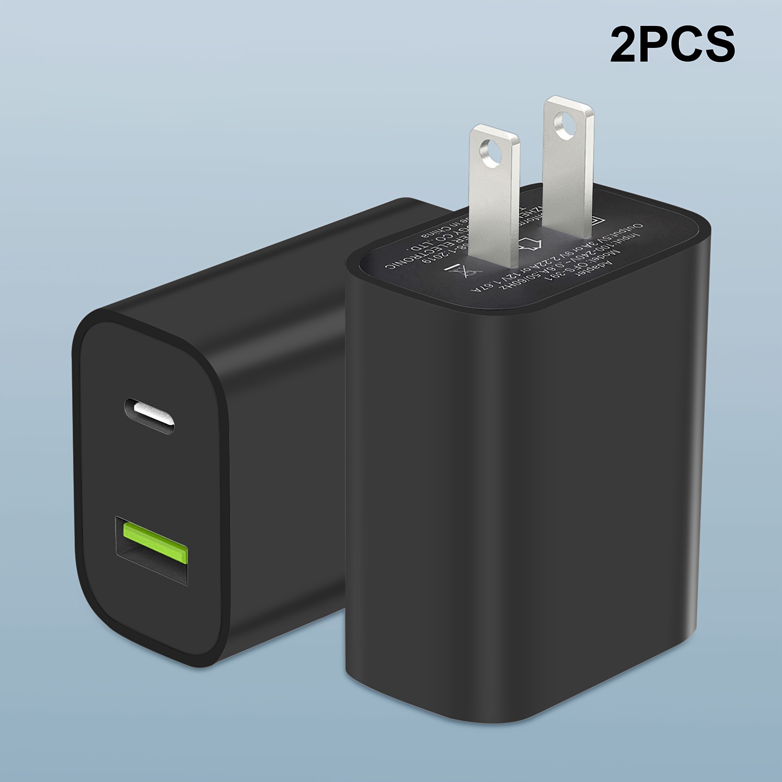 

2pcs Usb C Wall Charger Block, Dual Port Power Delivery Fast Type C Charging Block Plug Adapter