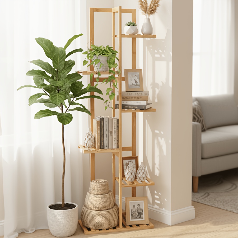 TEMU Unho 6-tier Shelf, Applicable In Kitchen, Study, And Living Room, Standing Shelf, Display Rack Stable, For Indoor Outdoor Patio Corner, Standing