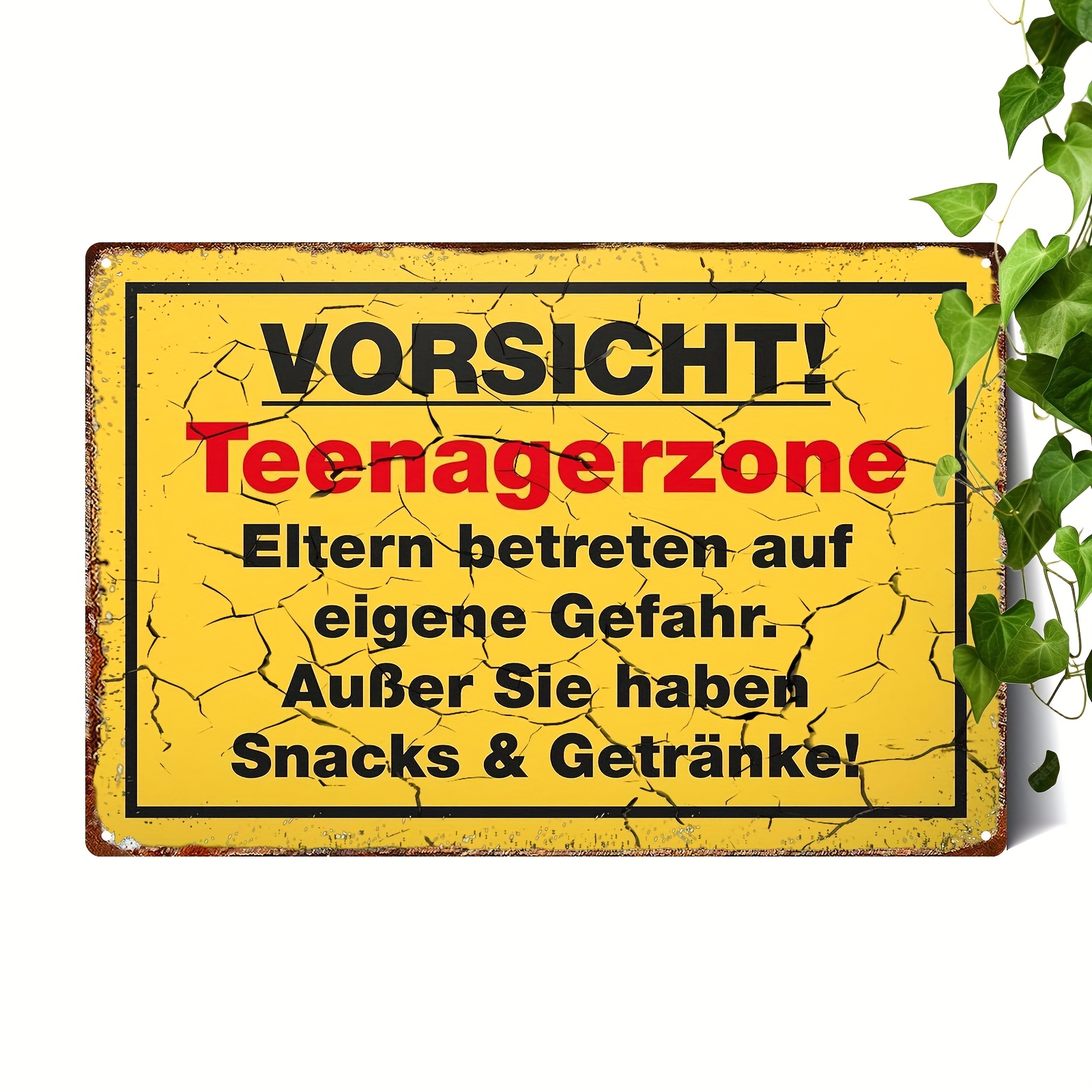 E-shop 1 Stück Klassische Deutsche Jugendzone Metallschild, 8x12 Zoll Rahmenloses Buchstaben, Retro Heim- & Außendekor, Festliches Weihnachtsgeschenk