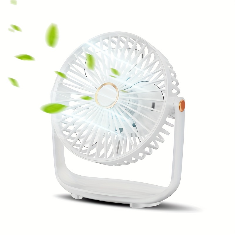 

Portable Mini Desk Fan, Quiet Usb-rechargeable Handheld Fan With Powerful Airflow, Long Battery Life, Ambient Light, For Office Desk, Camping, Travel – Essential For Dorm Room & Apartment