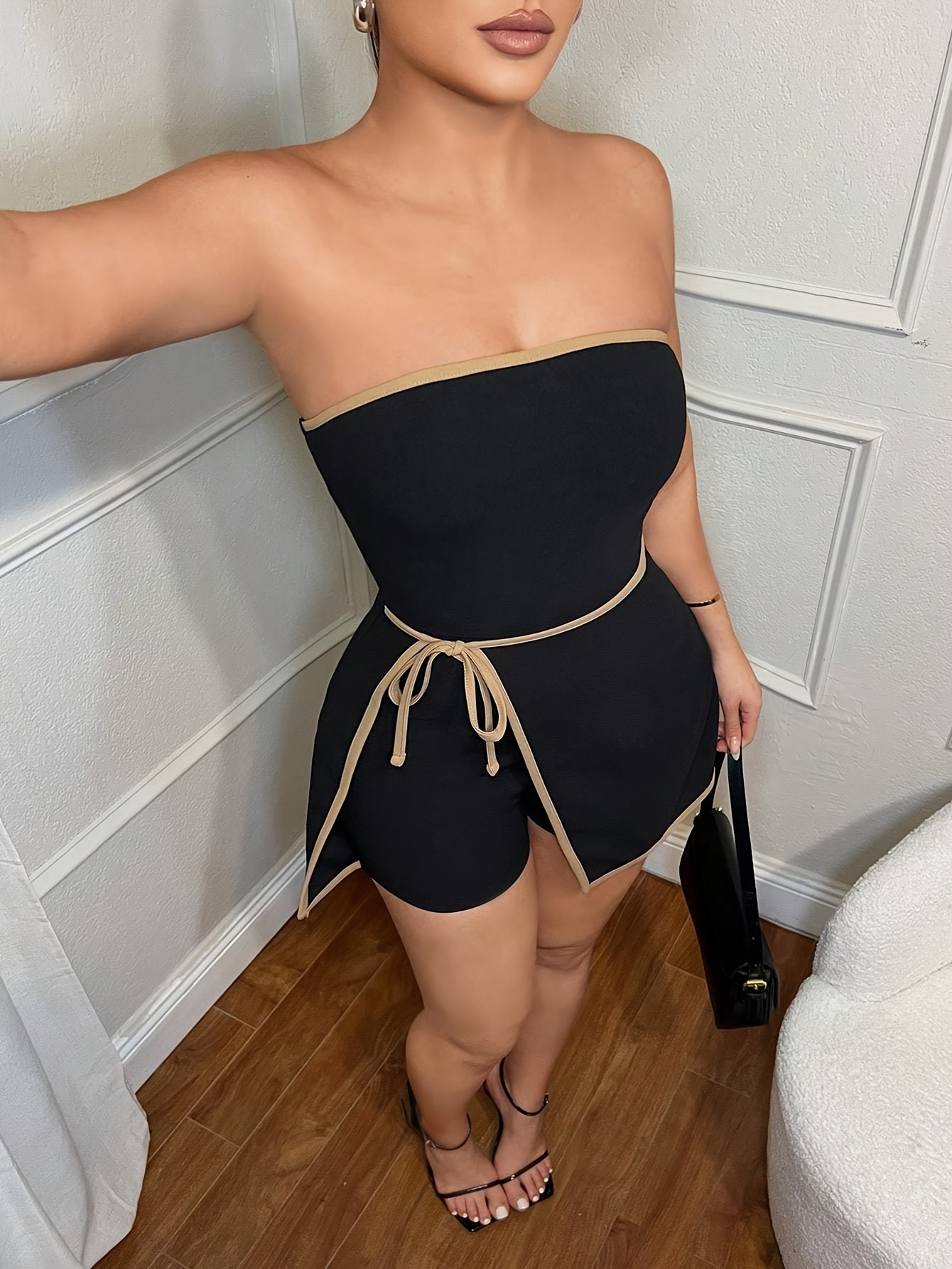 Vestido Mono de Verano Casual para Mujer con Detalles de Bloques de Color - Imagen 2