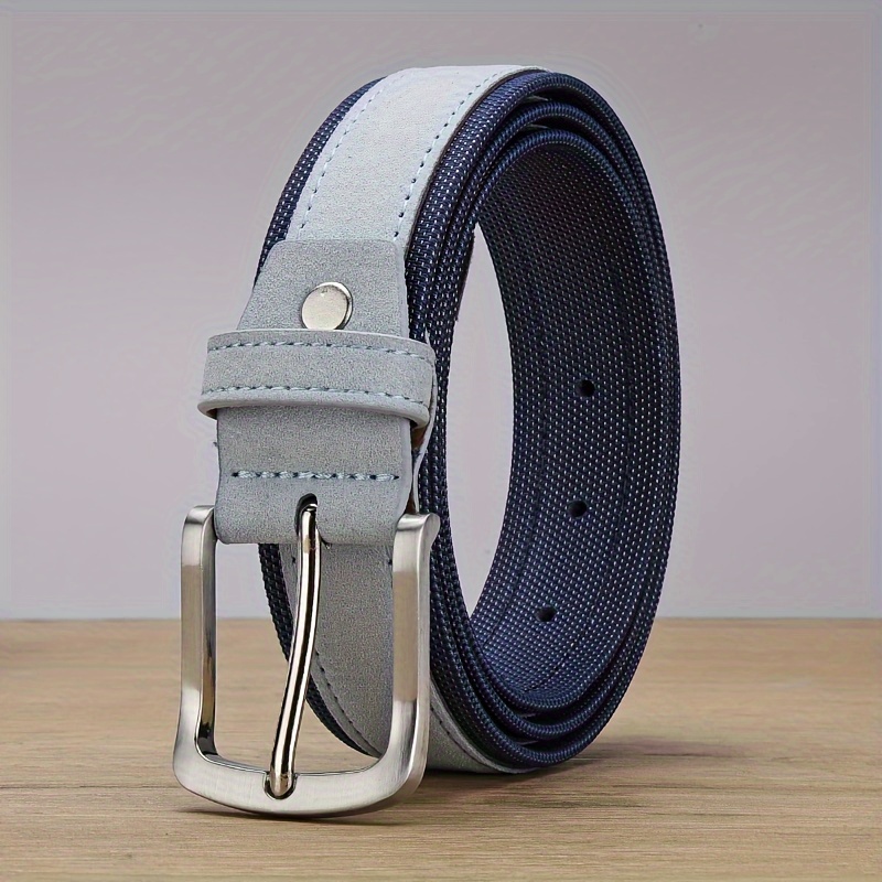 

Men's Pu Belt With Oxford Cloth Lining, Sporty And Stylish, Adjustable , Standard Size