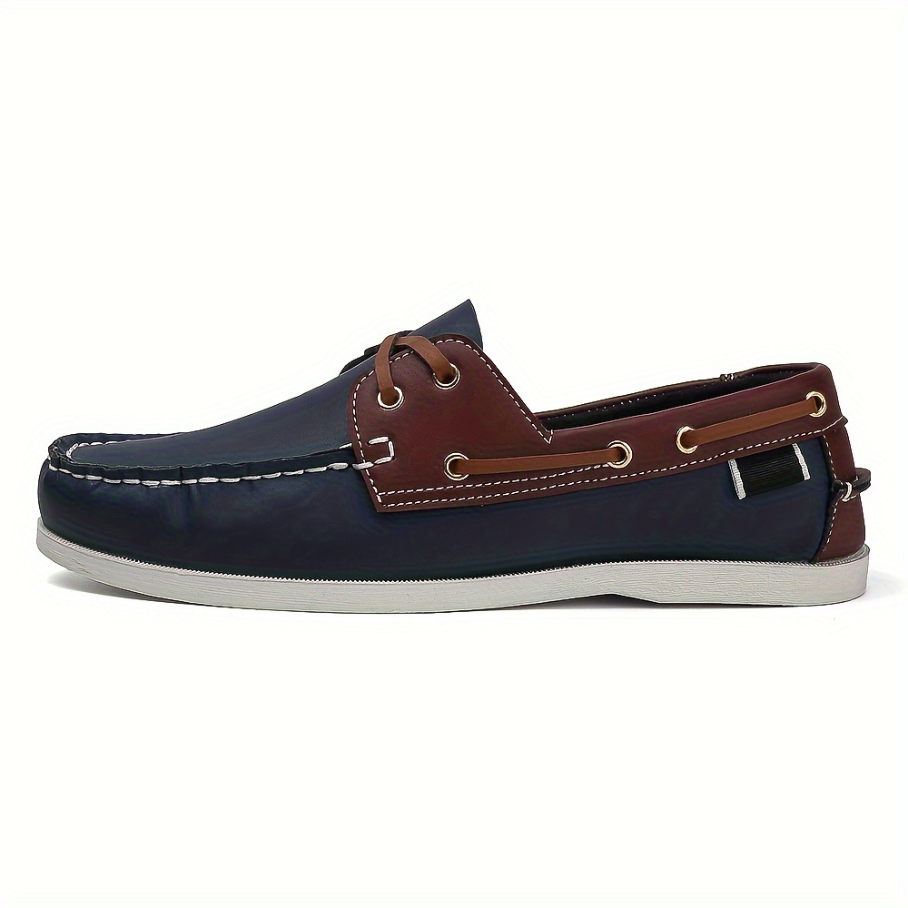 plus size mens boat loafers with pu leather   wear resistant slip on shoes for outdoor walking spring and summer details 44