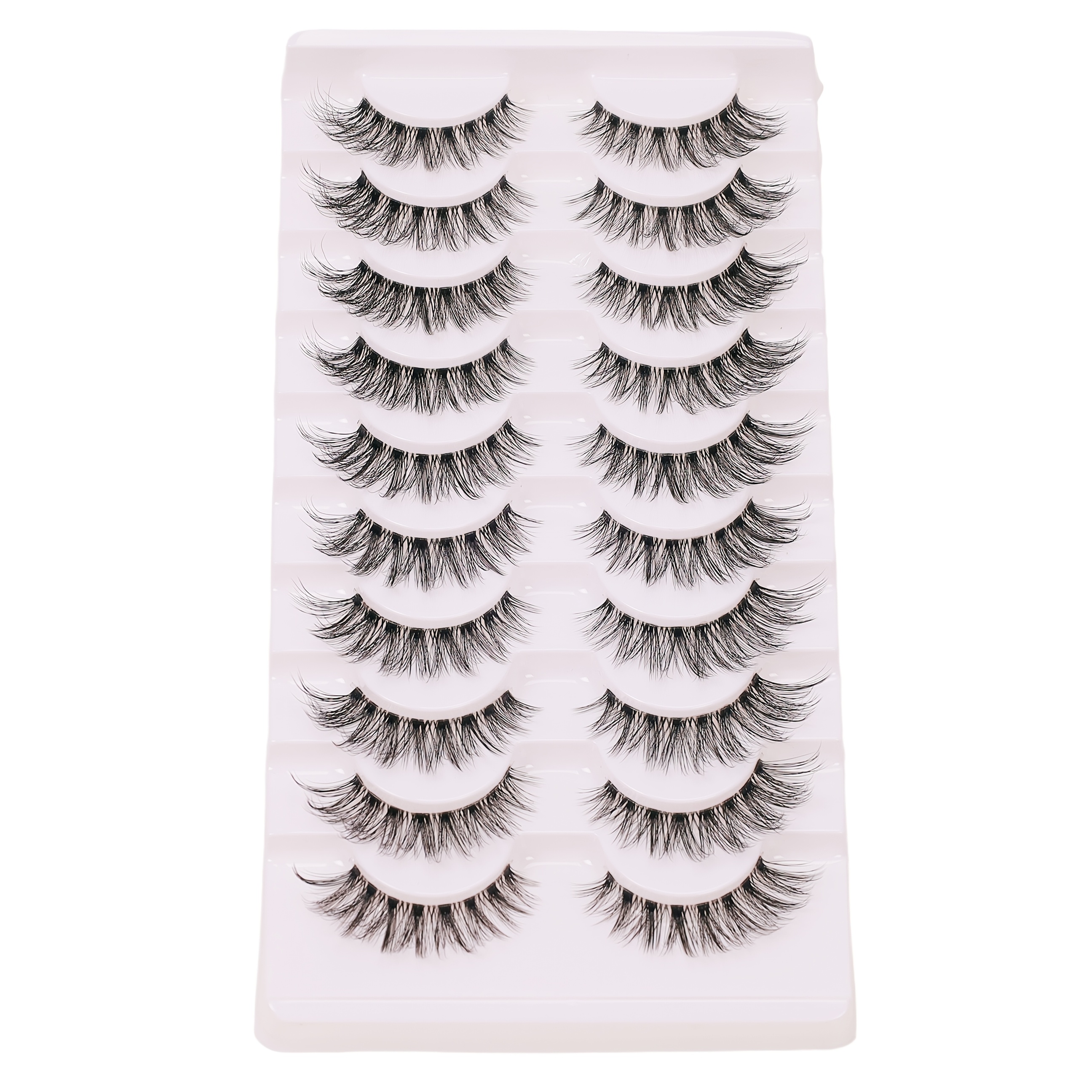 Image of 10 Pairs Of Light Luxury European And American Makeup False Eyelashes With Multiple Intersecting Eye Tails, Elongated And Thick Performance, Big Eyes, Thai Makeup, Thick Eyelashes