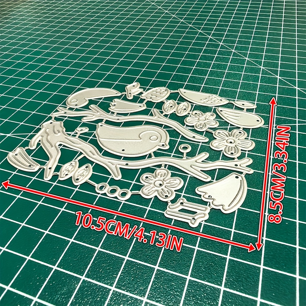 TEMU 1pc Metal Cutting Dies Featuring Birds And Branches, Scrapbooking And Embossing. Ideal For Handmade Greeting Cards And Gift Card Making Tools